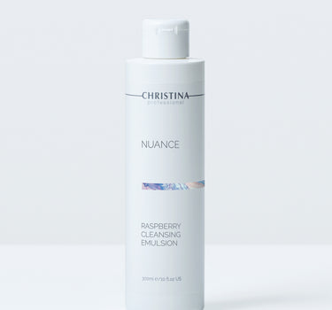 תחליב ניקוי הידרופילי מכיל מיצוי פטל וזרעי ענבים ניואנס